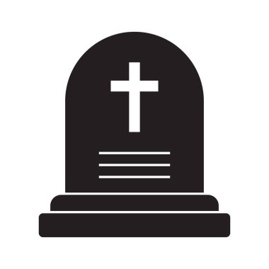 Tombstone ikonu. Mezar simgesi vektörünü aktar.