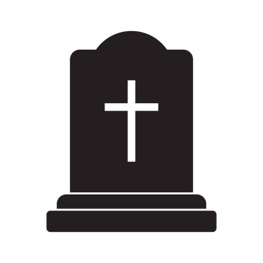 Tombstone ikonu. Mezar simgesi vektörünü aktar.