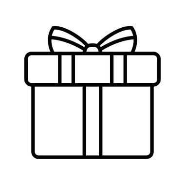 Hediye kutusu simgesi. Vektör izole elementler Noel hediyesi ikonu illüstrasyon vektör sembolü. Sürpriz lineer tasarım. Stok vektörü.
