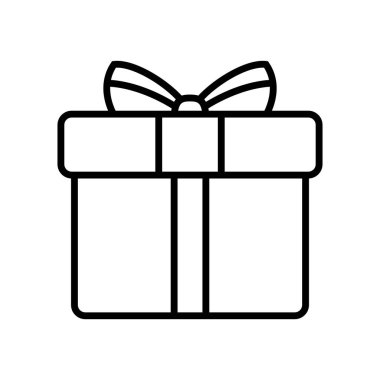 Hediye kutusu simgesi. Vektör izole elementler Noel hediyesi ikonu illüstrasyon vektör sembolü. Sürpriz lineer tasarım. Stok vektörü.