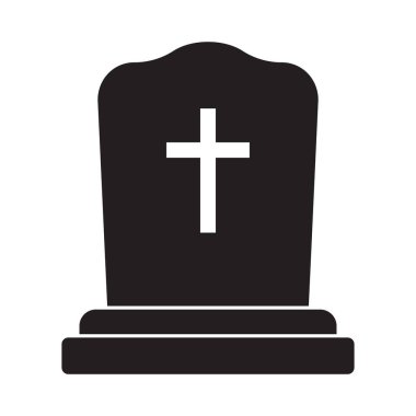 Tombstone ikonu. Mezar simgesi vektörünü aktar.