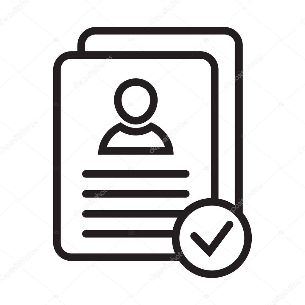 Personal data check icon. Outline personal data check vector icon for web design isolated on white background.