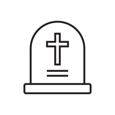 Tombstone ikonu. Mezar simgesi vektörünü aktar.