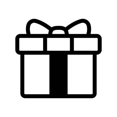 Hediye kutusu simgesi. Vektör izole elementler Noel hediyesi ikonu illüstrasyon vektör sembolü. Sürpriz lineer tasarım. Stok vektörü.