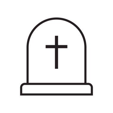 Tombstone ikonu. Mezar simgesi vektörünü aktar.