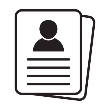 Beyaz arkaplanda simge, cv işareti, vektör illüstrasyonuna devam et.