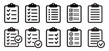 Pano simgesi. Web sitesi ve uygulama tasarımı için işaretleme listesi işareti.