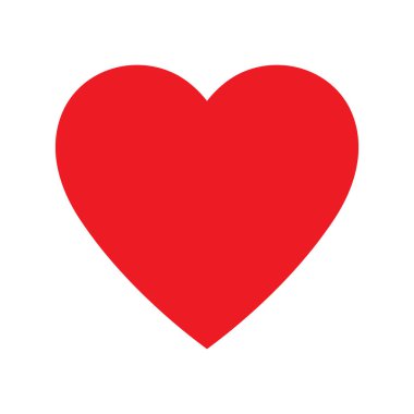 Red heart icon, heart shape, love symbol vector illustration.