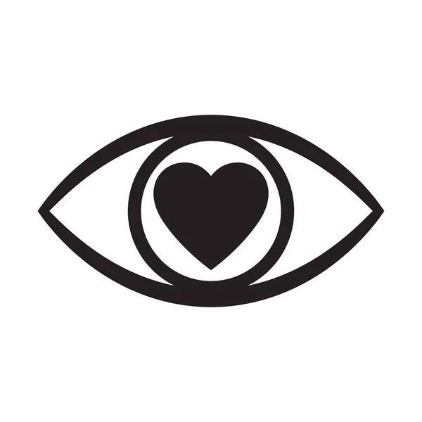 Eye Icon Heart Eye Icon — Vetor de Stock