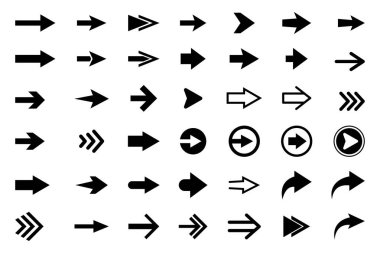 Set of vector arrow icons. Collection of pointers. Stock vector. Vector illustration isolated on white background.