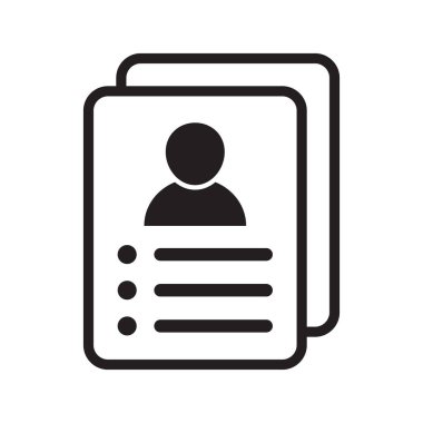 Resume icon. Personal data check icon. Vector icon for web design isolated on white background.