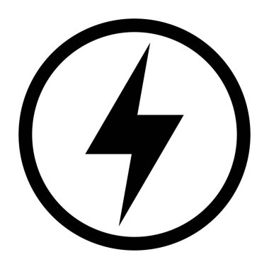 Lightning electric icon. Bolt circle symbol. Power charging energy sign. Vector illustration.