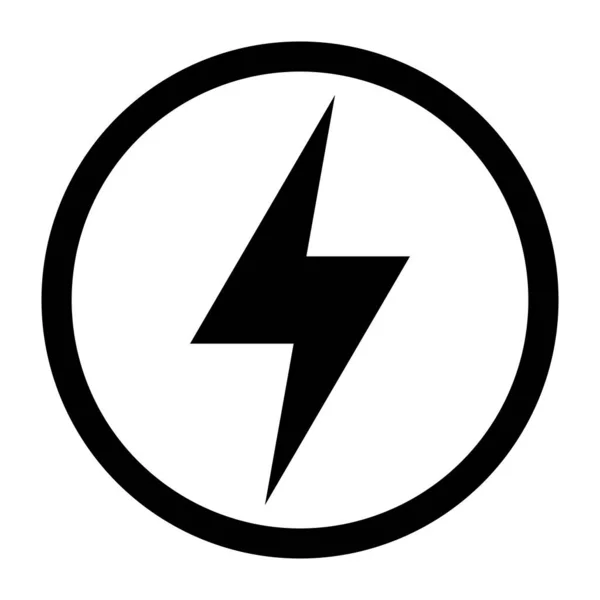 Lightning Electric Icon Bolt Circle Symbol Power Charging Energy Sign — Stock Vector