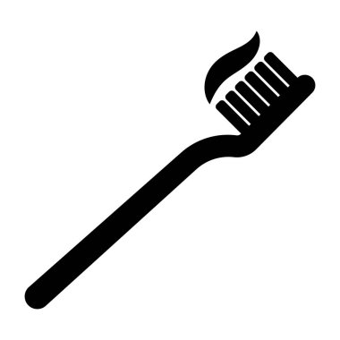 Diş fırçası simgesi, vektör izole edilmiş sembol.