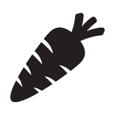 Havuç Simgesi, siyah siluet vektör simgesinde sebze