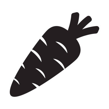 Havuç Simgesi, siyah siluet vektör simgesinde sebze