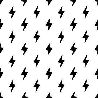 Yıldırımlar, şimşekler, kusursuz desenli vektör çizimleri.
