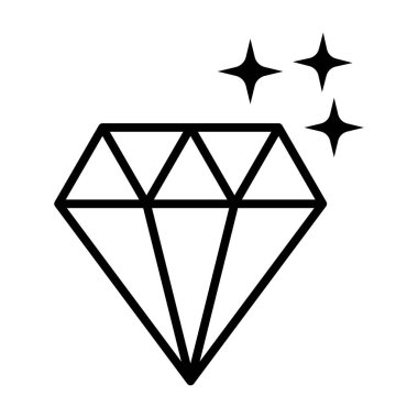 Elmas ikon vektörü. Kristal işaret, parlak sembol..