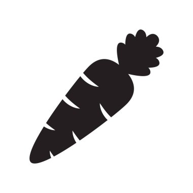 Havuç Simgesi, siyah siluet vektör simgesinde sebze.