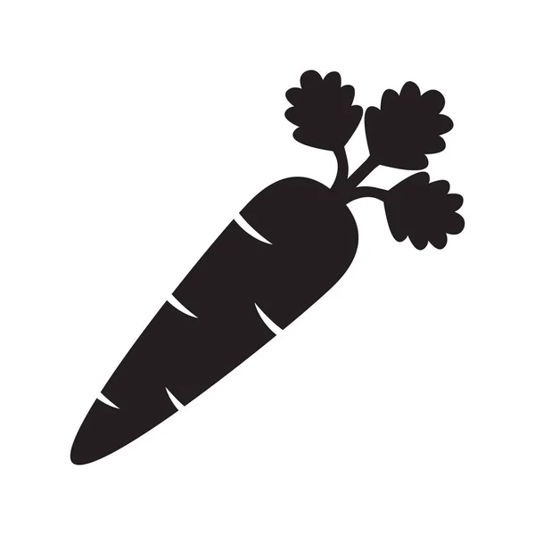 Icône Carotte Légumes Silhouette Noire Icône Vectorielle — Image vectorielle