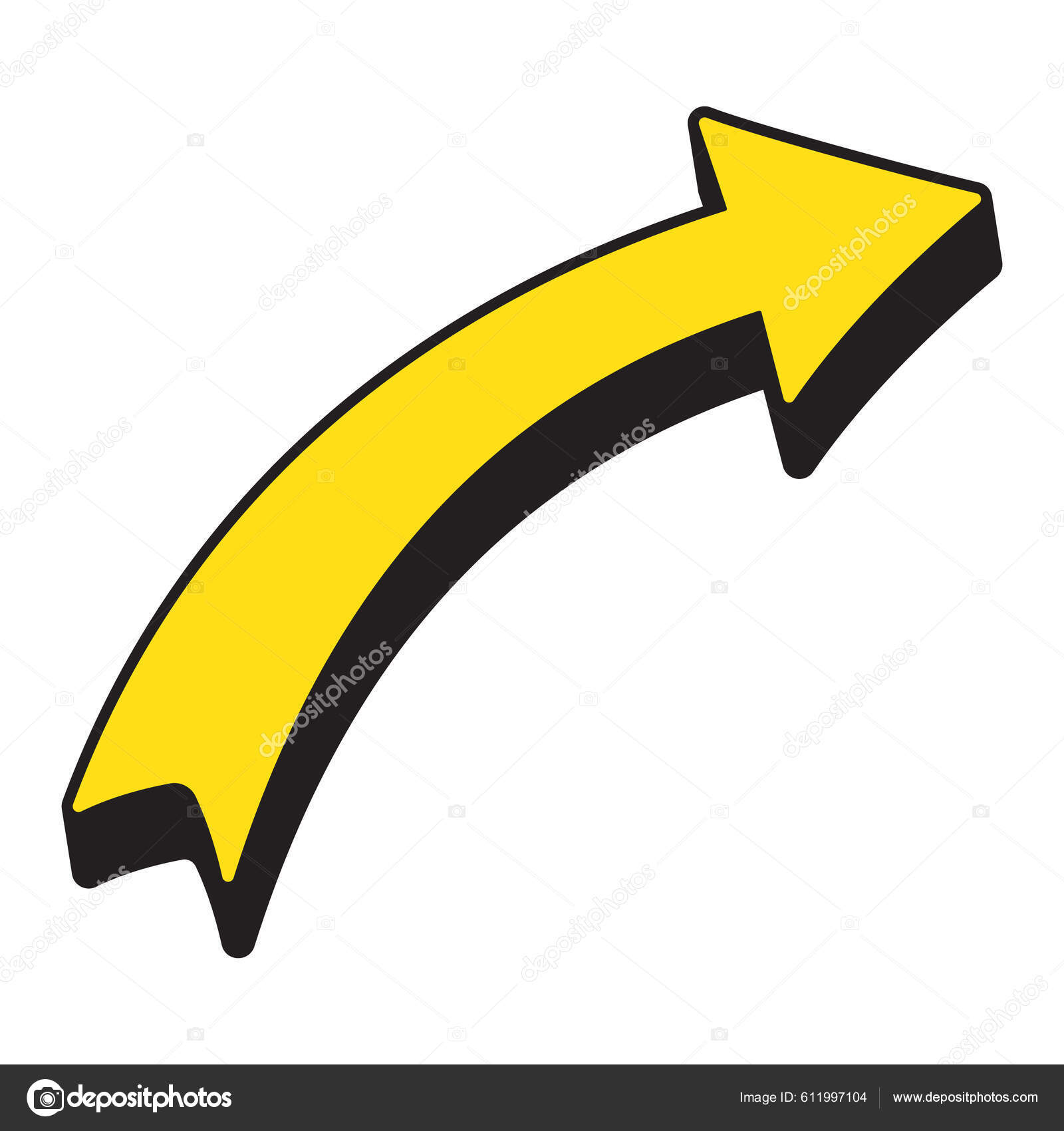 Pop Art Flecha Curva Cómic Estilo Peculiar Flecha Dibujos Animados Vector  de stock #611997104 de ©DMVector, image size:1600x1700