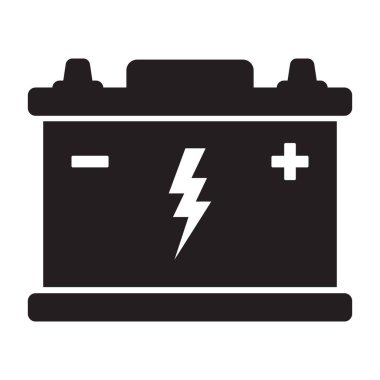 Car battery icon collection. Energy power accumulator. Automotive charge sign. Auto battery symbols isolated on white background. Vector illustration.