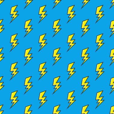Elektrik yıldırımı kusursuz desen. Vektör arkaplanı.