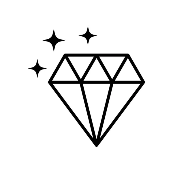 Διαμαντένιο Διάνυσμα Σύμβολο Κοσμήματος Γυαλιστερό Κρύσταλλο Σημάδι Λαμπρό Εικονίδιο — Διανυσματικό Αρχείο