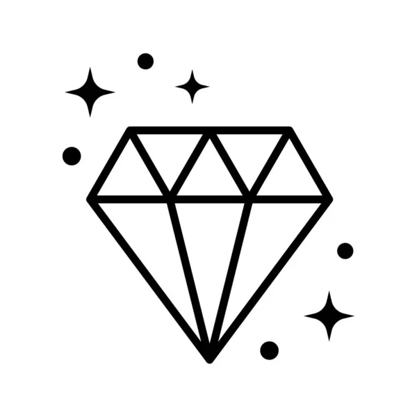 Diamantový Vektor Ikon Symbol Šperků Zářící Křišťálová Cedule Brilantní Ikona — Stockový vektor