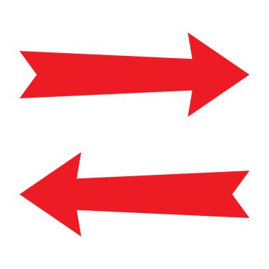 Kırmızı ok işareti simgesi. Sol ve sağ yön işaretçisi. Sonraki ve Önceki düğme. Navigasyon simgesi.