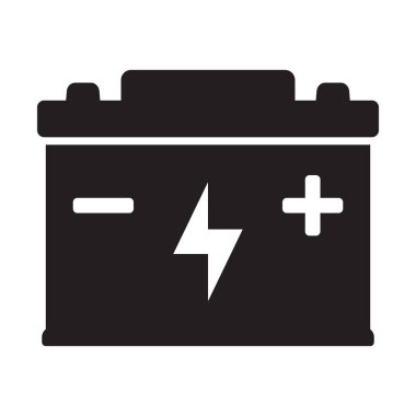 Car battery icon collection. Energy power accumulator. Automotive charge sign. Auto battery symbols isolated on white background. Vector illustration.