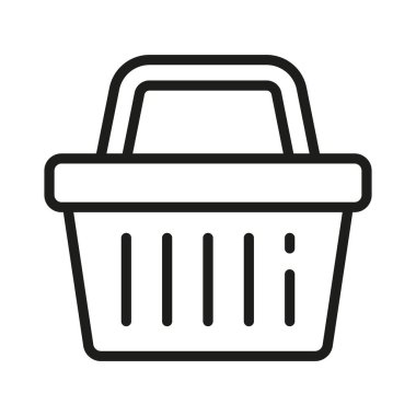 Alışveriş sepeti ikonu - vektör çizimi. Satır biçimi simgesi, genişletilmiş vuruş.