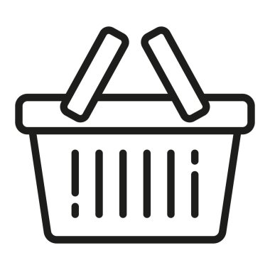 Alışveriş sepeti ikonu - vektör çizimi. Satır biçimi simgesi, genişletilmiş vuruş.