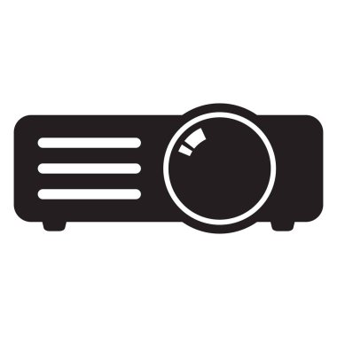 Projektör simgesi. Hisse senedi. Vektör illüstrasyonu.