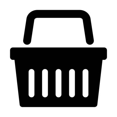 Alışveriş sepeti ikonu. Hisse senedi. Vektör illüstrasyonu.