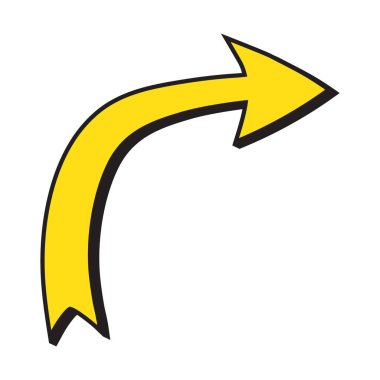 Pop sanat kavisli ok. Çizgi roman tarzı tuhaf çizgi film oku.