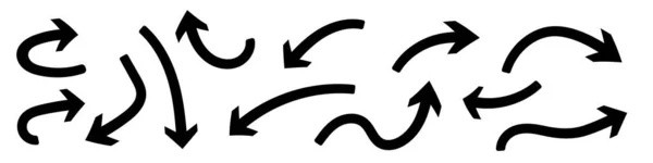 曲線の矢印のセット ベクトルエレガントなポインタ — ストックベクタ
