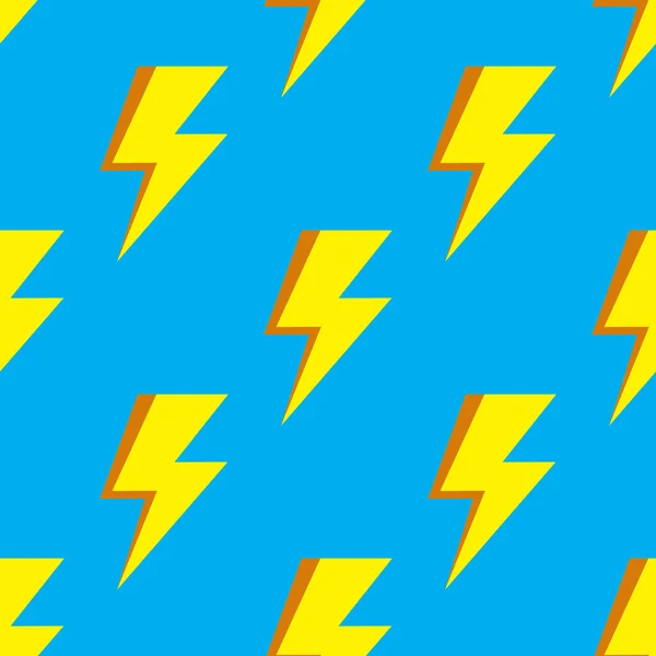 Elektriskt Blixtnedslag Sömlöst Mönster Vektorbakgrund Thunderbolt Tema Illustration — Stock vektor