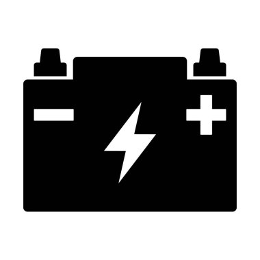 Car battery icon collection. Energy power accumulator. Automotive charge sign. Auto battery symbols isolated on white background. Vector illustration.