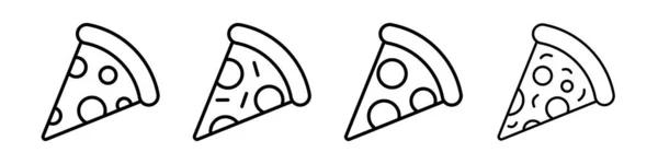 Pizza Icoon Pizza Icoon Stukje Pizza Eenvoudige Vector Icoon — Stockvector