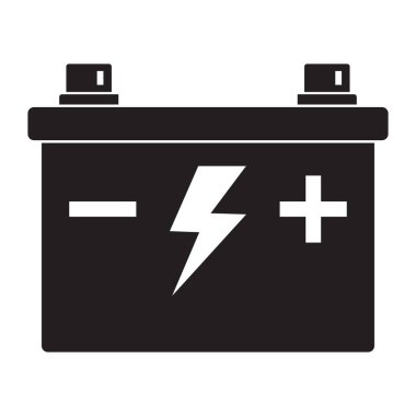 Car battery icon collection. Energy power accumulator. Automotive charge sign. Auto battery symbols isolated on white background. Vector illustration.