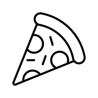 Pizza ikonu, pizza dilimi ikonu. Pizza parçası basit vektör simgesi.