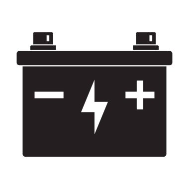 Car battery icon collection. Energy power accumulator. Automotive charge sign. Auto battery symbols isolated on white background. Vector illustration.