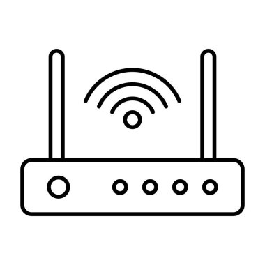 Yönlendirici simgesi. Yönlendiriciyle ilgili sinyal çizgisi simgesi izole edildi, kablosuz yönlendirici.