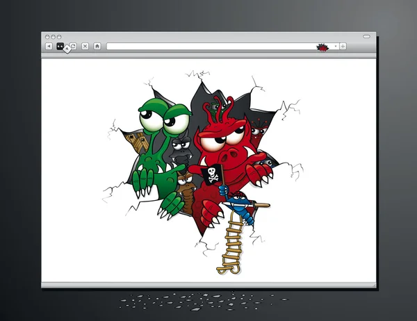 Ataque de vírus em seu navegador de Internet Ilustrações De Stock Royalty-Free