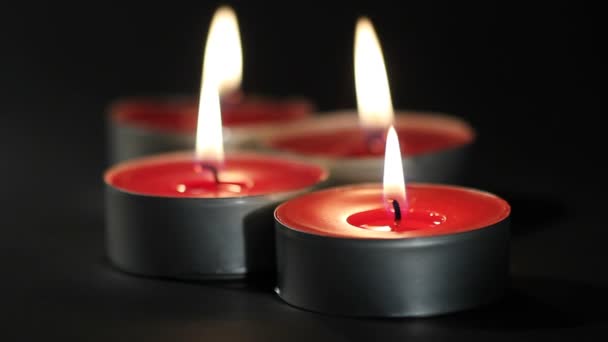 Candele rosse, tealights — Video Stock