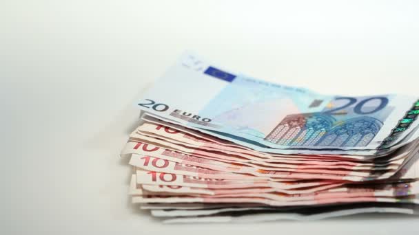 Банкноти євро — стокове відео