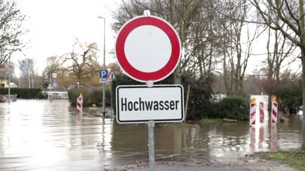 Inundação fluvial Hochwasser — Vídeo de Stock