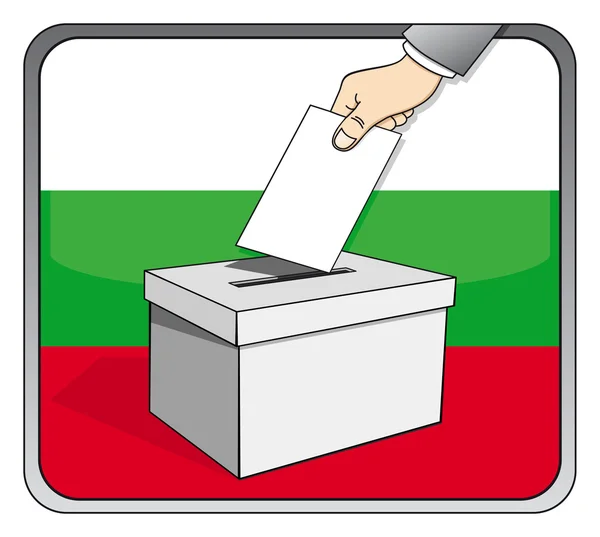保加利亚选举-投票箱和国旗 — 图库矢量图片