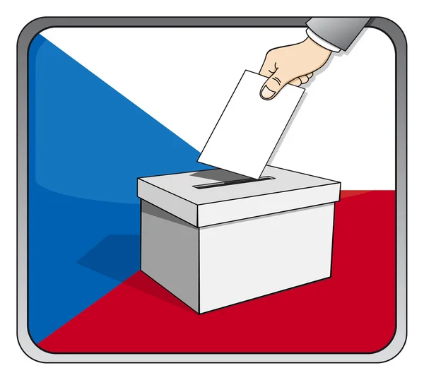 Czech elections - ballot box and national flag — Stock Vector